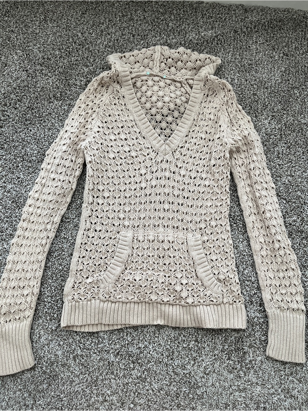 Maurice’s Open Knit Chunky Hooded Pullover Long Sleeve